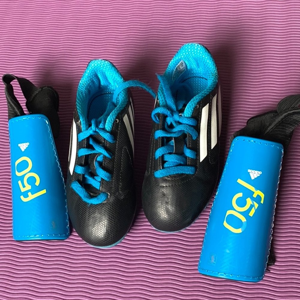 Adidas Soccer Cleats and Shin guard F50 Adidas